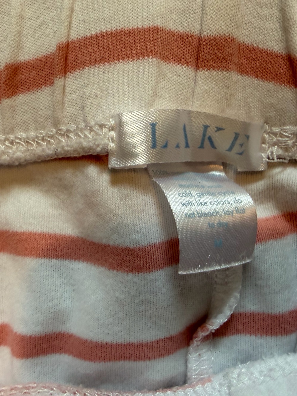 LAKE Women's White and Coral Stripe Long-Sleeve Pajama Set - Picture 4 of 6